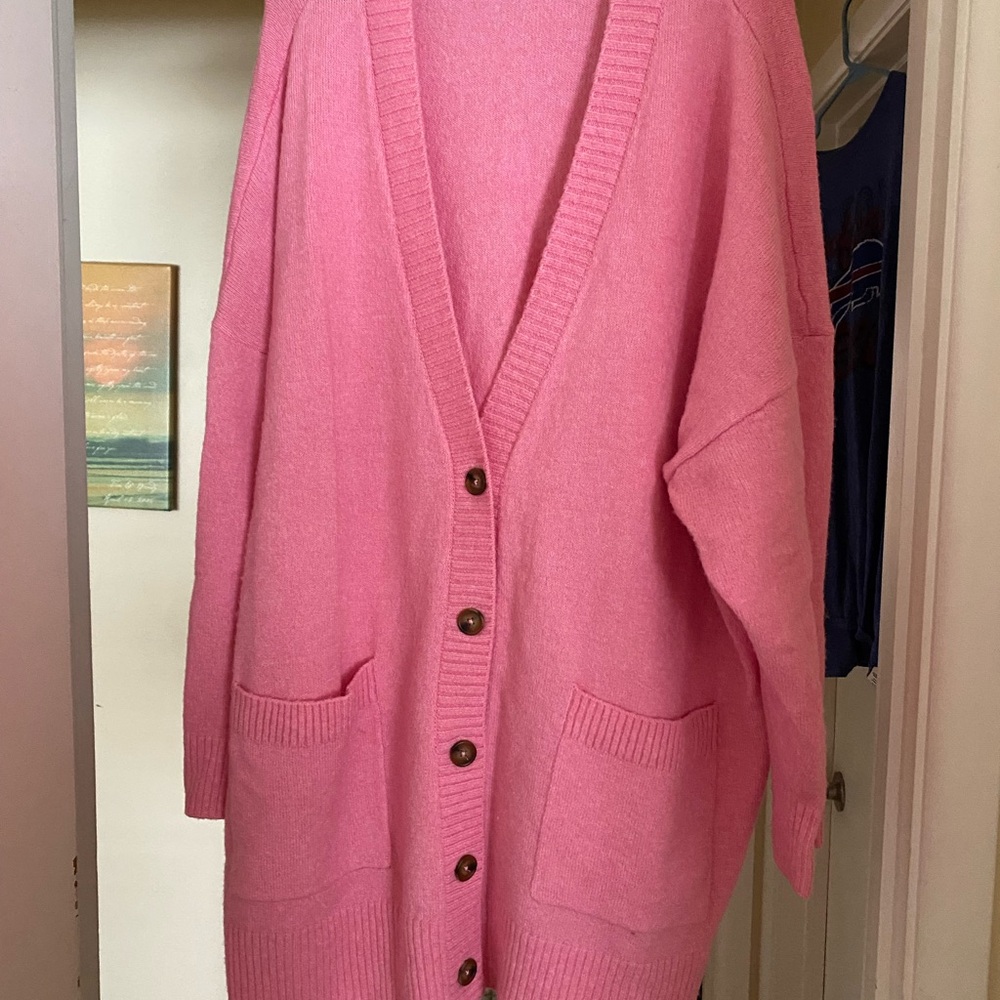 Torrid Pink Button-Up Cardigan